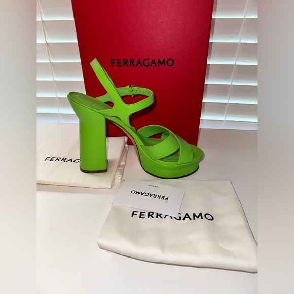 Ferragamo Sonya Heel in Lime - Picture 10 of 13